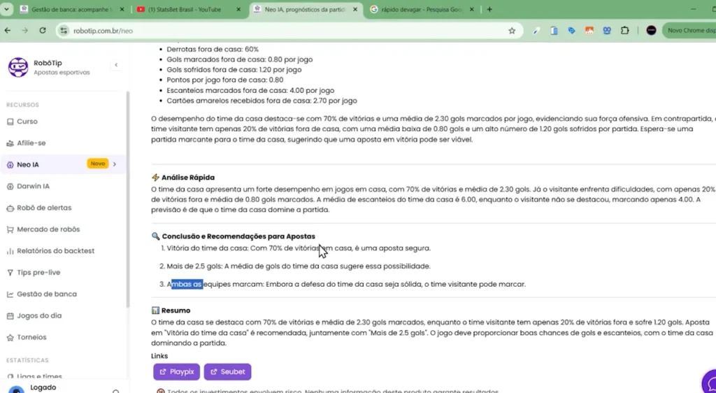 Análise de viéses na NEO
